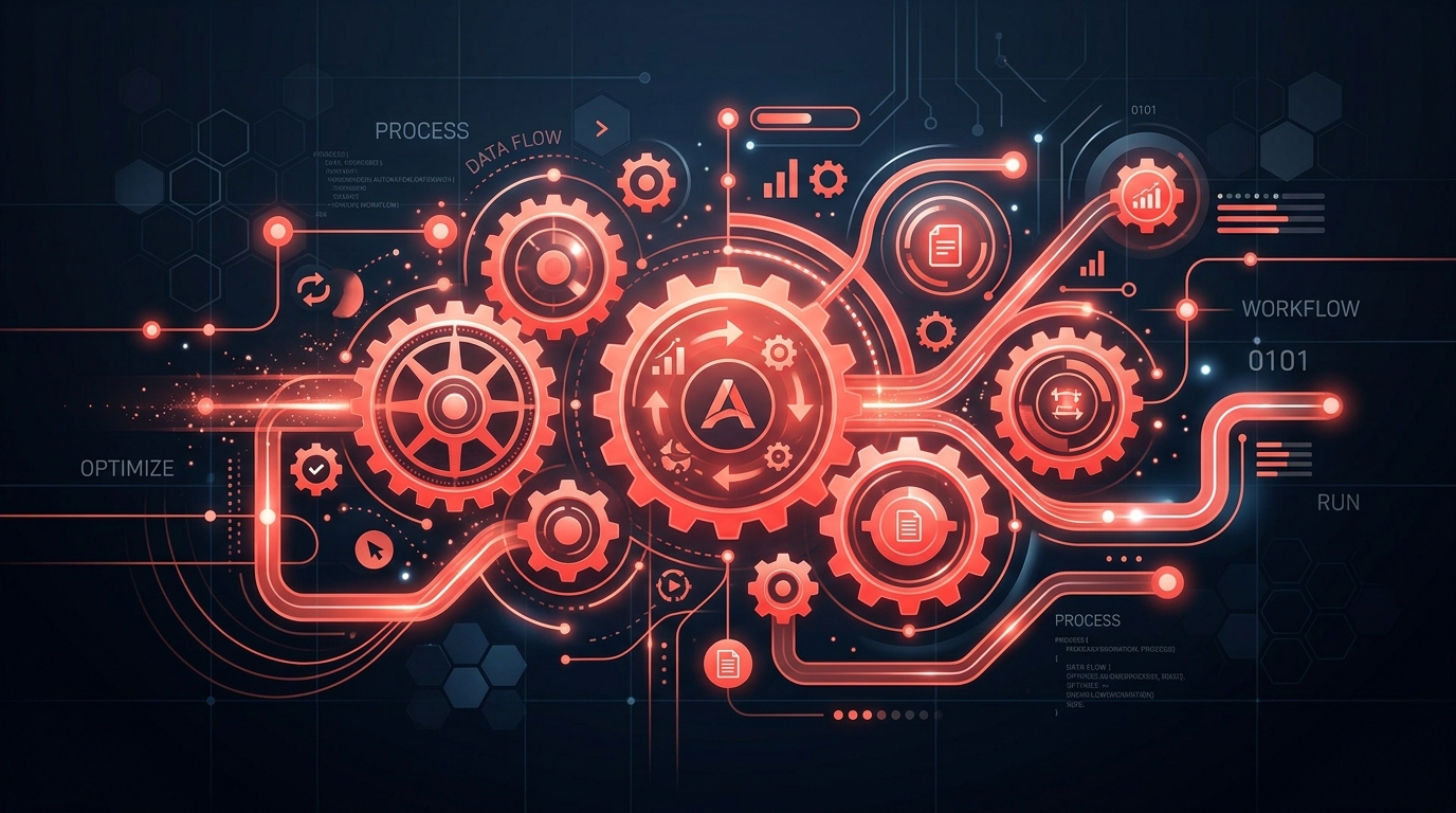 Illustration représentant l'automatisation des processus métiers et l'efficacité opérationnelle